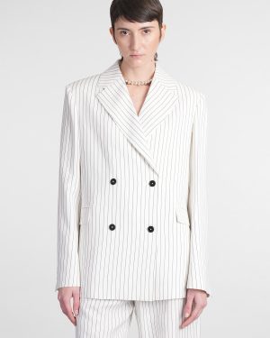 Loulou Studio Fedora Blazer In White Viscose