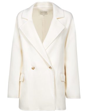 Loulou Studio Ivory Short Wool-cashmere Coat