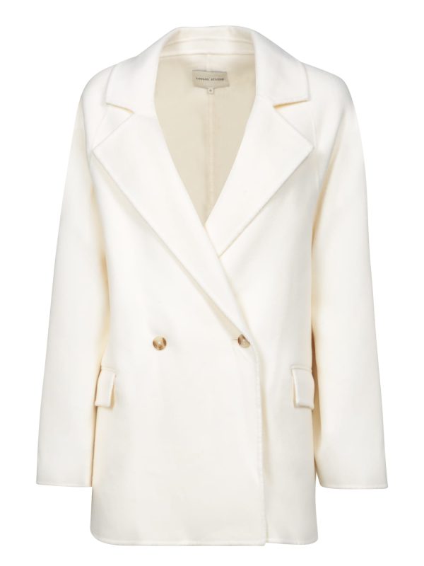 Loulou Studio Ivory Short Wool-cashmere Coat