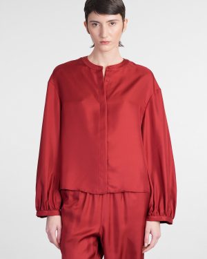 Loulou Studio Lea Blouse In Red Silk