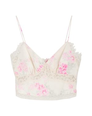 Loveshackfancy Spritely Floral-print Satin Camisole top - Pink - 8 (UK10 / S)