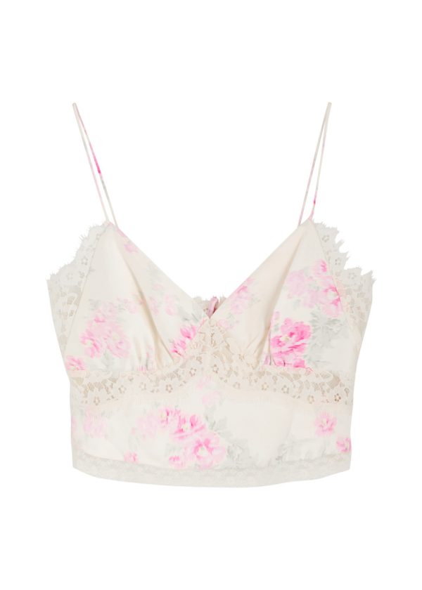 Loveshackfancy Spritely Floral-print Satin Camisole top - Pink - 8 (UK10 / S)