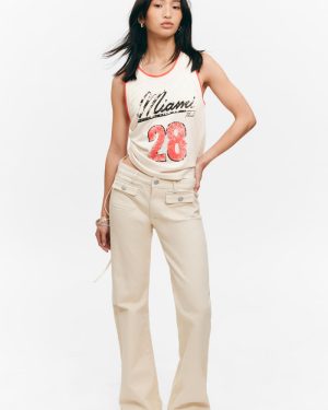 Low Waisted Bootcut Twill Trousers