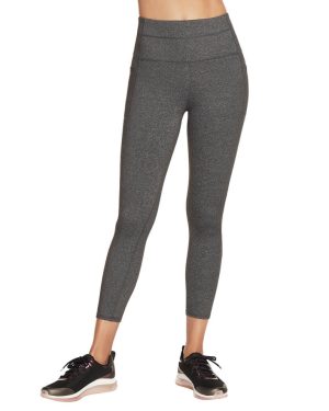 (M, Charcoal Grey) Skechers Womens GOFLEX High Waisted Moisture Wicking 7/8 Leggings