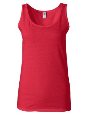 (M, Cherry Red) Gildan Ladies Soft Style Tank Top Vest