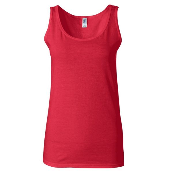 (M, Cherry Red) Gildan Ladies Soft Style Tank Top Vest