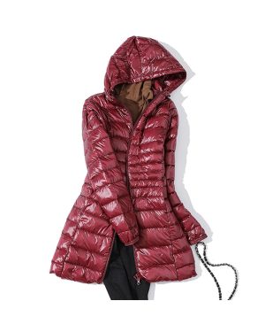 (M, Wine red) Women Puffer Jackets Ultralight Duck Down Jacket 2024 New Autumn Winte
