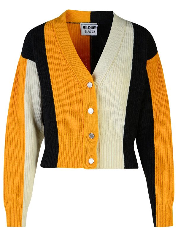 M05CH1N0 Jeans Multicolor Wool And Viscose Blend Striped Cardigan