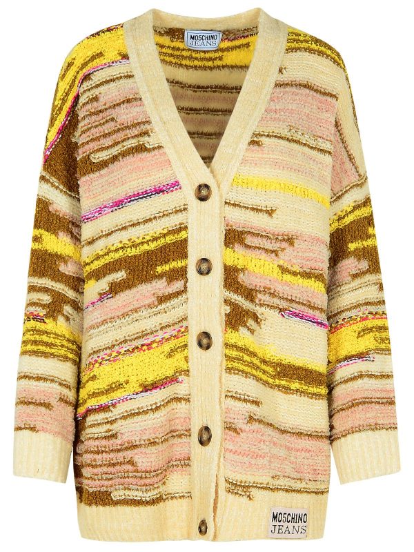 M05CH1N0 Jeans White Cotton Blend Cardigan