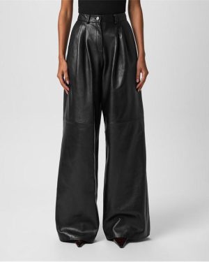 MAGDA BUTRYM Leather Trousers - Black