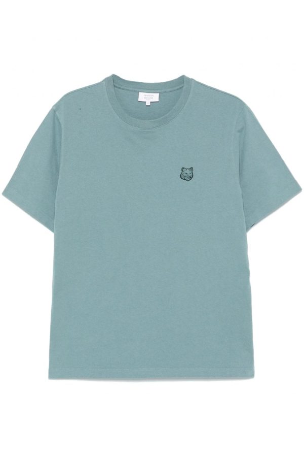 MAISON KITSUNE PARIS PATCH COMFORT TEE SHIRT Size: XL, colour: BLUE