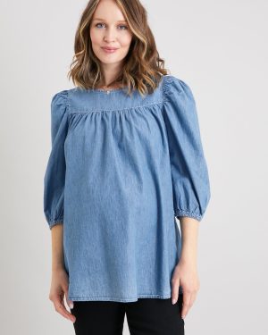 MATERNITY Blue Denim Blouse