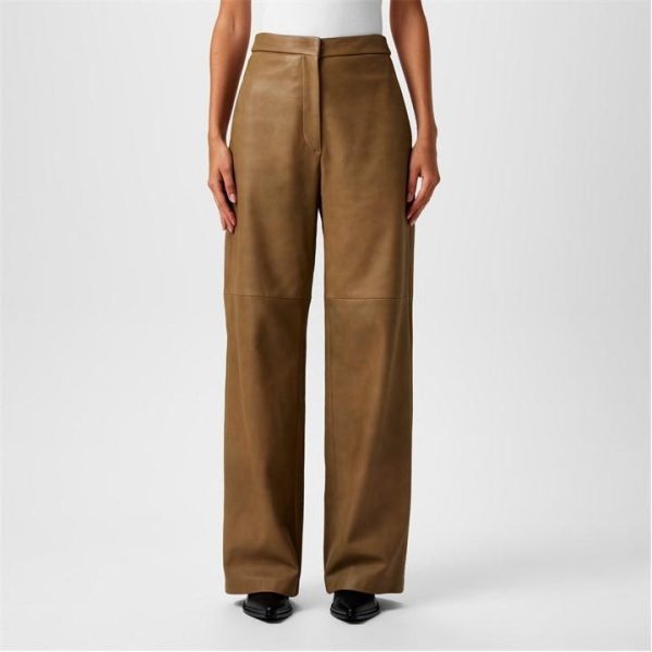 MAX MARA Leather Trousers - Brown