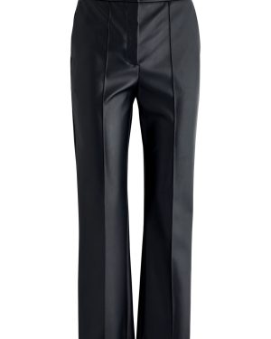 MM Slim-leg Faux Leather Trousers - Navy - XS (UK6 / XS)
