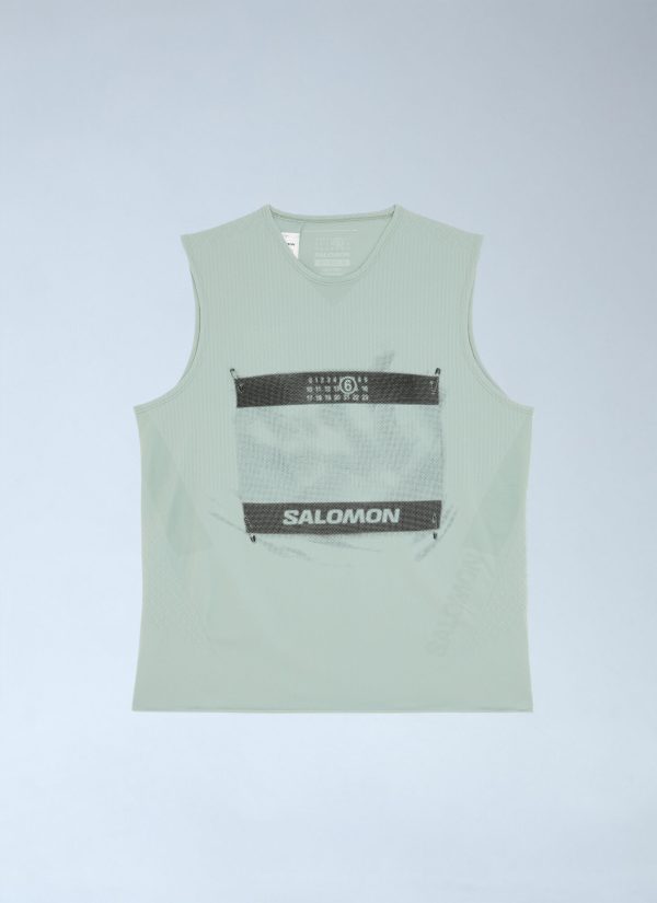 MM6 Maison Margiela x Salomon Logo Motif Tank Top - Woman Tops Green M