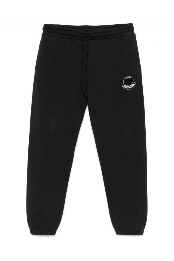 MONCLER ARCHIVE LOGO JERSEY JOGGERS Size: XL, colour: BLACK