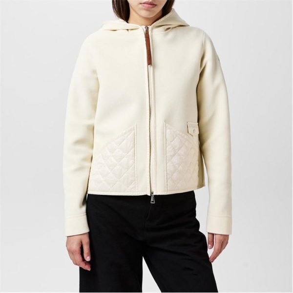 MONCLER Zip Quilted Jacket - White