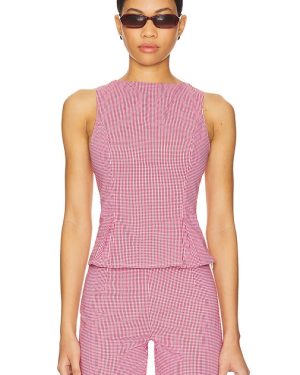 MORE TO COME Drea Peplum Top in Red. Size XL.