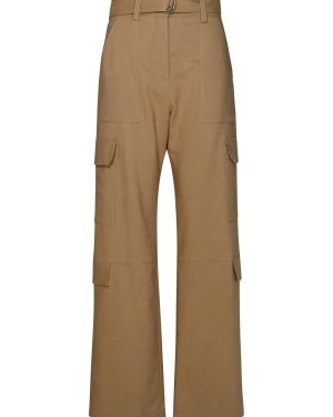 MSGM Belted High-waist Palazzo Cargo Pants