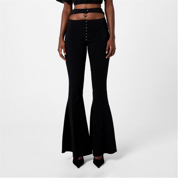 MUGLER Flared Tailored Trousers - Black