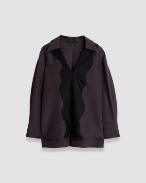 Madrid Evening Silk Blend Lace Blouse - 34