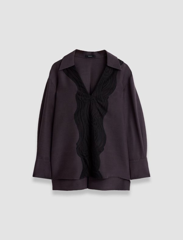 Madrid Evening Silk Blend Lace Blouse - 34