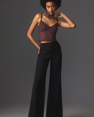 Maeve Junie High-Rise Wide-Leg Flared Trousers
