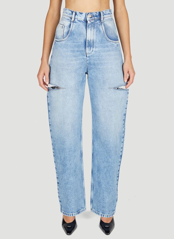 Maison Margiela Ripped Jeans - Woman Jeans Blue It - 40