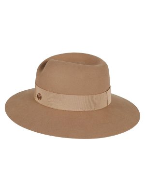 Maison Michel Logo Plaque Fedora Hat