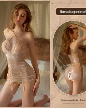 Manyan Sexy Cross Suspender Mermaid Nightdress Skirt