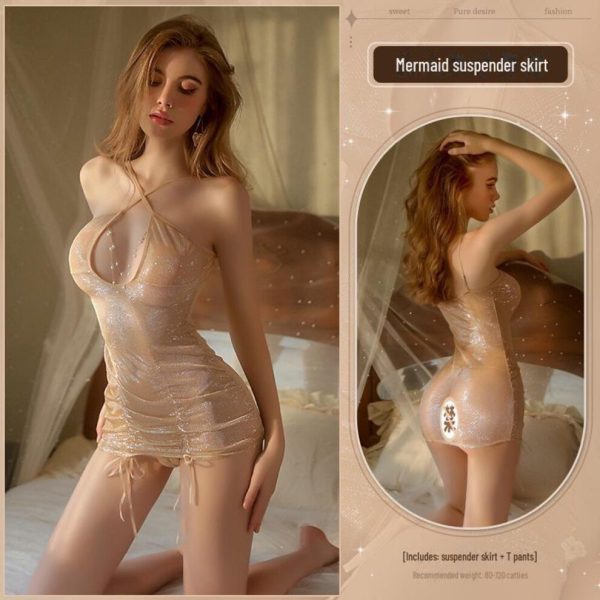 Manyan Sexy Cross Suspender Mermaid Nightdress Skirt