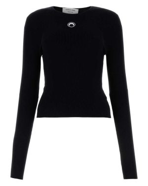 Marine Serre Logo Embroidered Long-sleeve Top