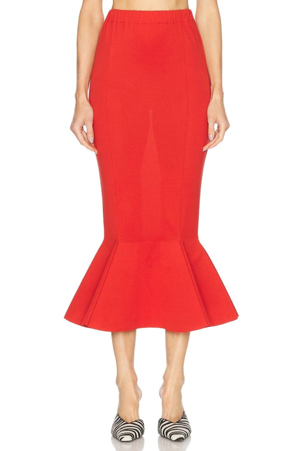 Marni Long Trumpet Skirt in Tulip - Red. Size 38 (also in 40, 42, 44).