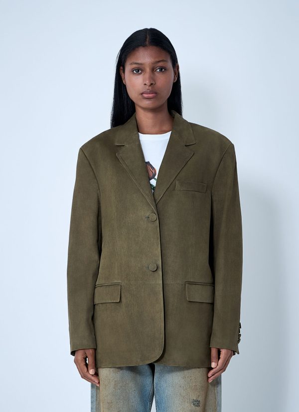 Marni Suede Single-breasted Blazer - Woman Blazers Green It - 38