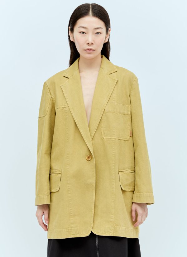 Max Mara Oversized Canvas Blazer - Woman Blazers Yellow It - 40
