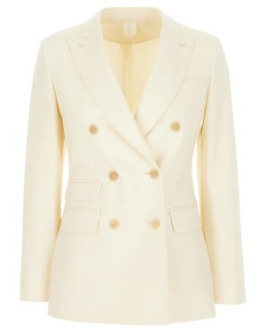 Max Mara Pastel Yellow Wool Blend Blazer