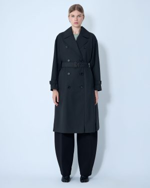 Max Mara Rain Trench Coat - Woman Coats Black It - 36