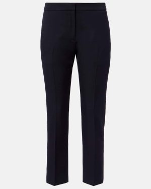McQueen Cropped wool gabardine flared pants