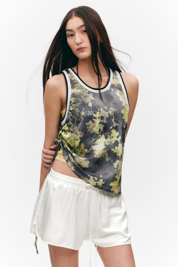 Mesh Drawstring Tank Top