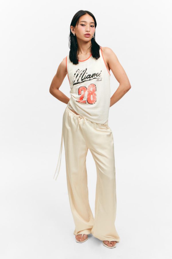 Mesh Drawstring Tank Top