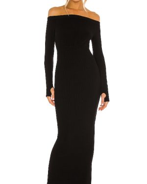 Michael Costello x REVOLVE Off Shoulder Bodycon Maxi Dress in Black. Size XS, XXS.