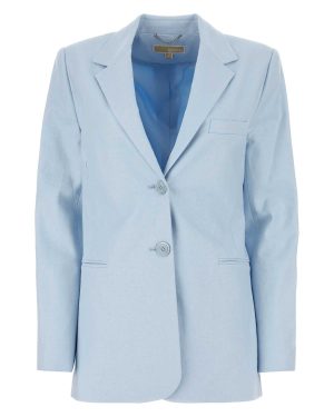 Michael Kors Pastel Light Blue Linen Blend Blazer