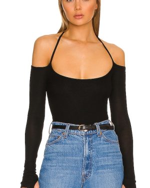 Michael Lauren Dave Halter Neck Top in Black. Size M, S, XL, XS, XXL.