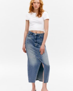 Midi denim skirt