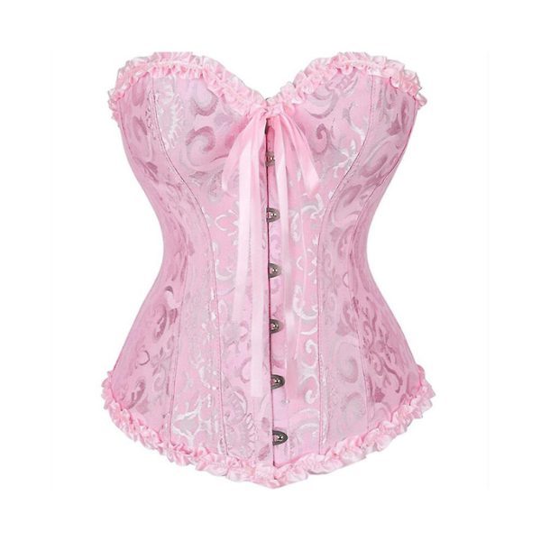 Mimigo Women Lace Up Back Sexy Floral Corset For Women Lingerie Bustier Top Plus Size