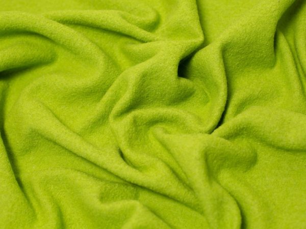 Minerva Core Range Heavy 100% Boiled Wool Coating Fabric Lime Green