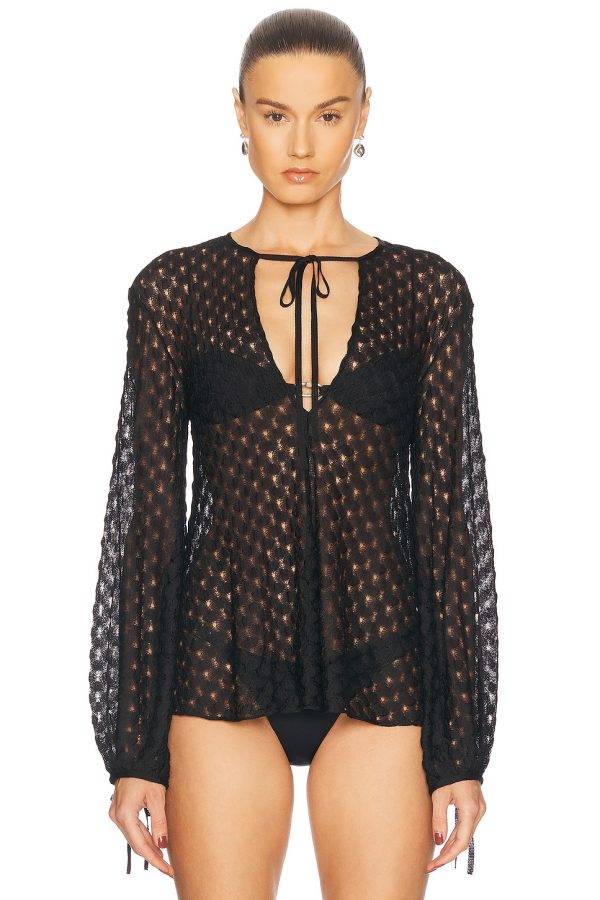 Missoni Laced Blouse in Black Beauty - Black. Size 40 (also in ).