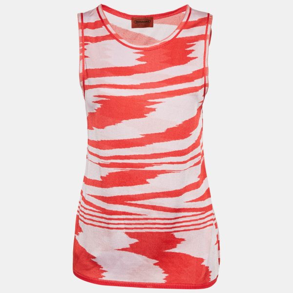 Missoni Red & Pink Knit Tank Top M