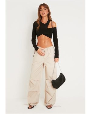 Missy Empire Cargo Pants - Beige