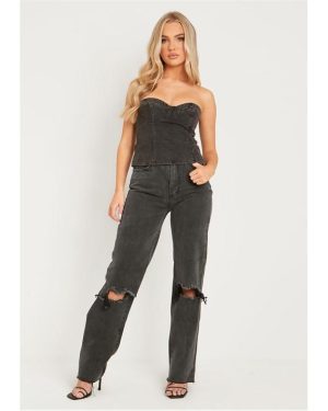 Missy Empire Corset Top - Black